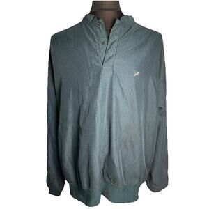Vintage Zero Restriction Green Houndstooth Golf Windshirt Mens XL Pullover